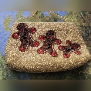 Inge Christopher Beaded Gingerbread Man Purse
